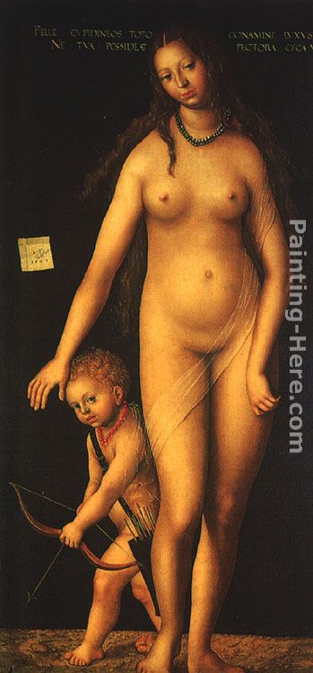 Venus and Cupid painting - Lucas Cranach the Elder Venus and Cupid art painting